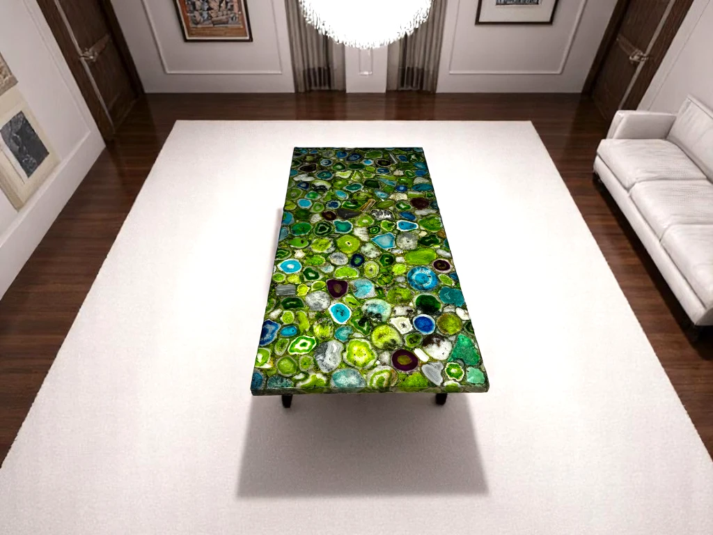 Green Agate Outdoor Stone Dining Table  for Outdoor & Indoor Use